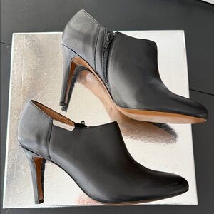 Coach Seneca Black Leather Heeled Booties Size 9.5 B